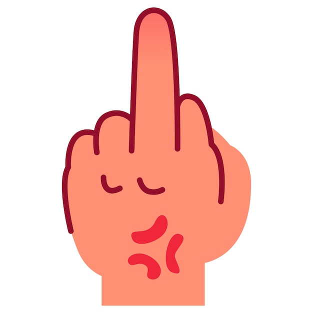 El icono de la expresión de la mano está aislado