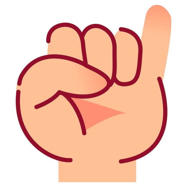 El icono de la expresión de la mano está aislado