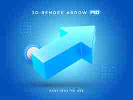 PSD gratuito Ícono de flecha de dirección ilustración de renderización 3d aislada