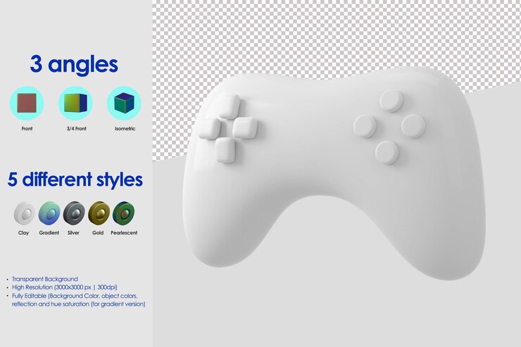 PSD gratuito icono de gamepad 3d