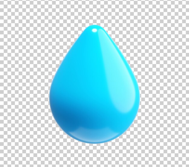 Icono de gotas de agua 3D en azul