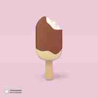 PSD gratuito icono de helado de chocolate aislado 3d render ilustración