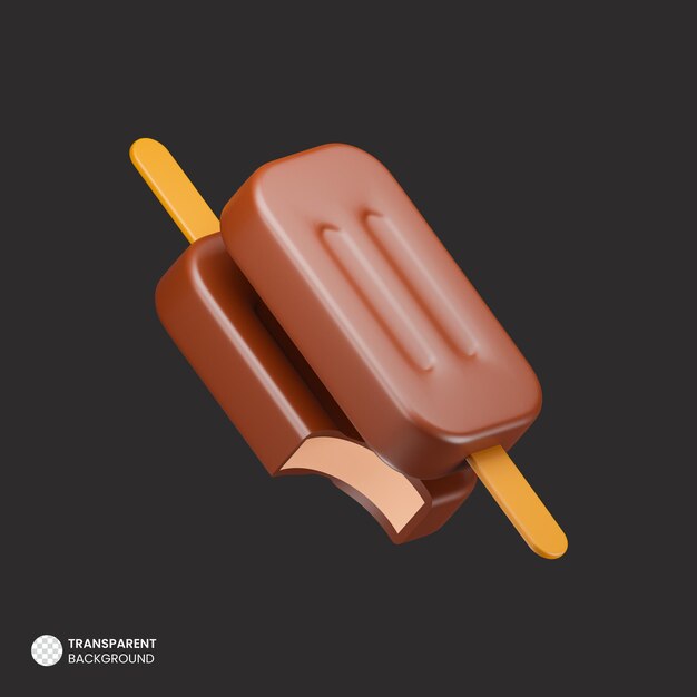 Icono de helado de render 3d isométrica