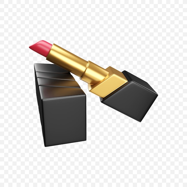 Icono de lápiz labial cosmético aislado 3d render ilustración