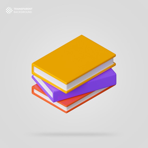 Icono de libro de educación de procesamiento 3d aislado