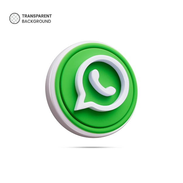 El icono del logotipo de WhatsApp aislado ilustración de renderización 3D