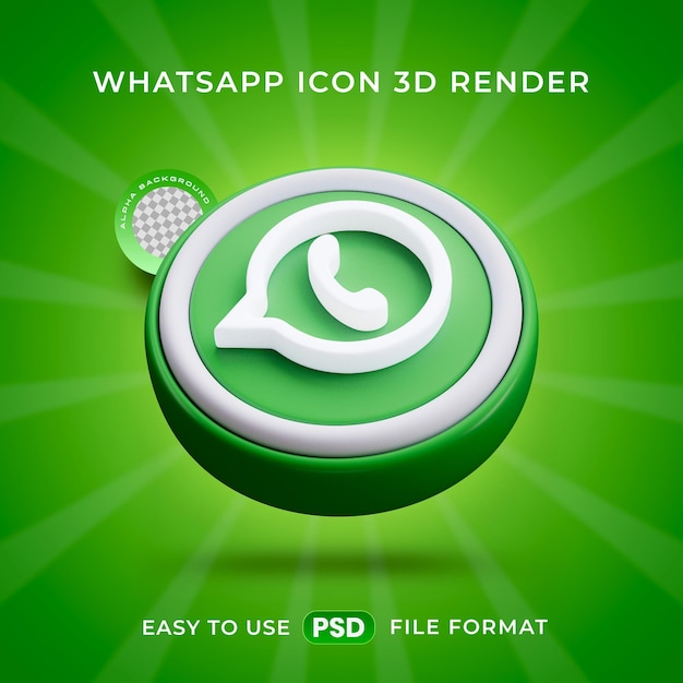 PSD gratuito el icono del logotipo de whatsapp es una ilustración de renderización 3d aislada.