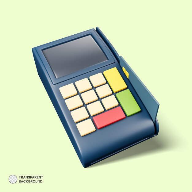 Icono de máquina de deslizamiento de tarjeta aislado 3d prestados