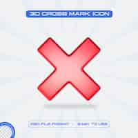 PSD gratuito Ícono de la marca de la cruz roja ilustración de renderización en 3d