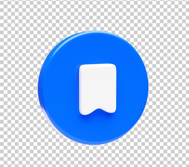 Ícono de marcador en el elemento del símbolo de la burbuja azul Ilustración 3D