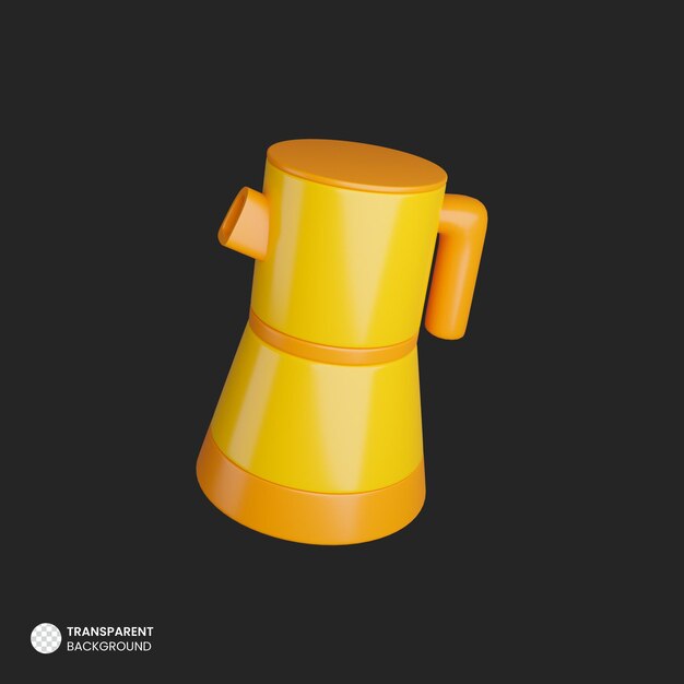 Icono de matraz de café caliente 3d aislado