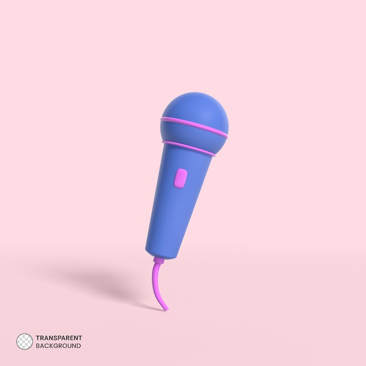 PSD gratuito icono de micrófono de escenario dinámico ilustración de procesamiento 3d aislado