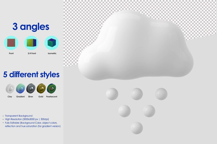 PSD gratuito icono de nieve 3d