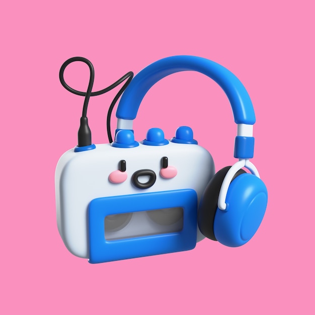 Icono de objeto 3d kawaii