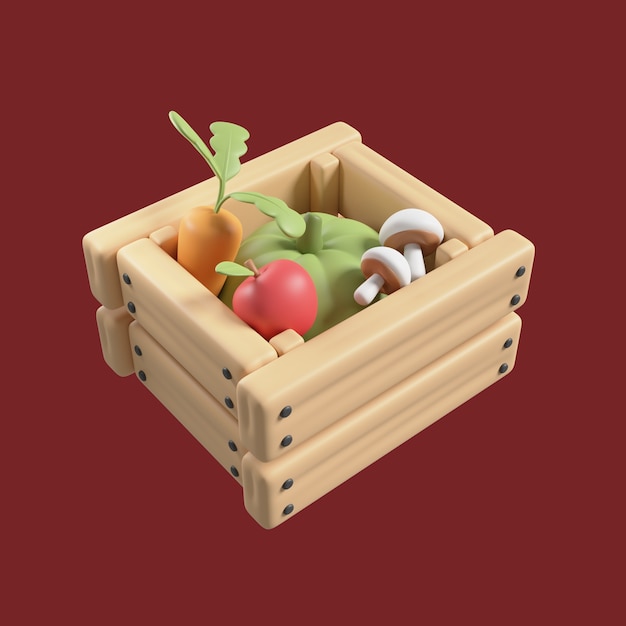 PSD gratuito icono de otoño de caja de verduras