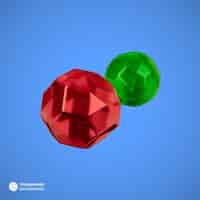 PSD gratuito icono de piedra de gema brillante aislado 3d render ilustración