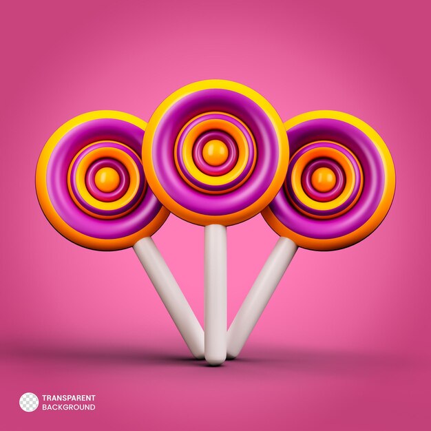 icono de piruleta aislado 3d render ilustración