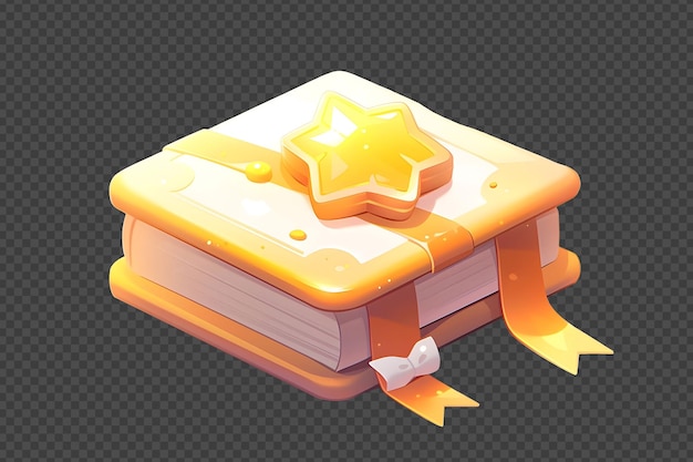 PSD gratuito icono de procesamiento de libro amarillo 3d brillante