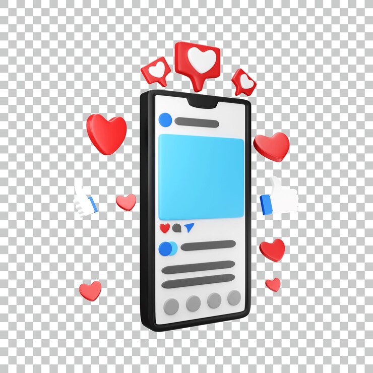 PSD gratuito icono de redes sociales de teléfonos inteligentes ilustración de procesamiento 3d aislado