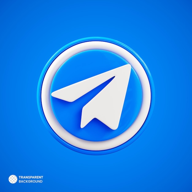 Icono de redes sociales de telegram modelo 3d