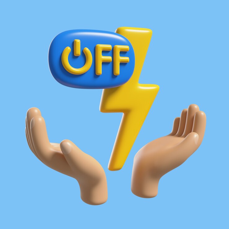 PSD gratuito icono de reglas 3d con botón de apagado de luces