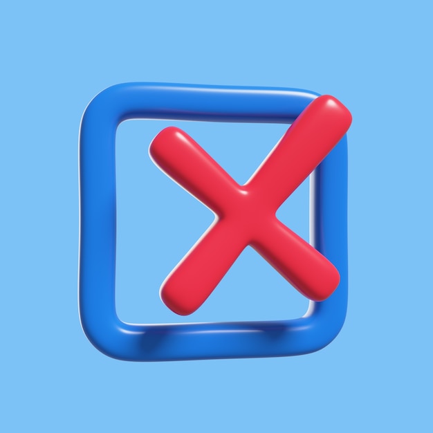 PSD gratuito icono de reglas 3d con marca x