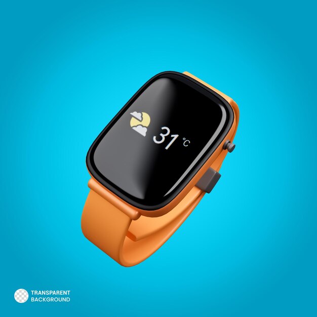 Icono de reloj inteligente digital Ilustración de procesamiento 3d aislado
