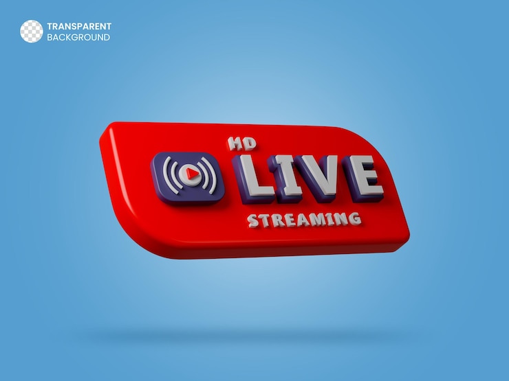 PSD gratuito icono de reproducción en 3d en vivo