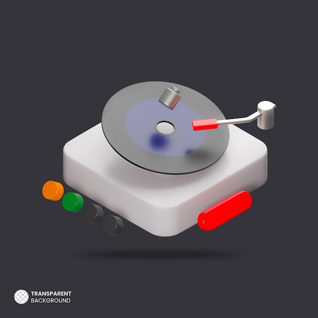 Icono de reproductor de cd vintage 3d aislado