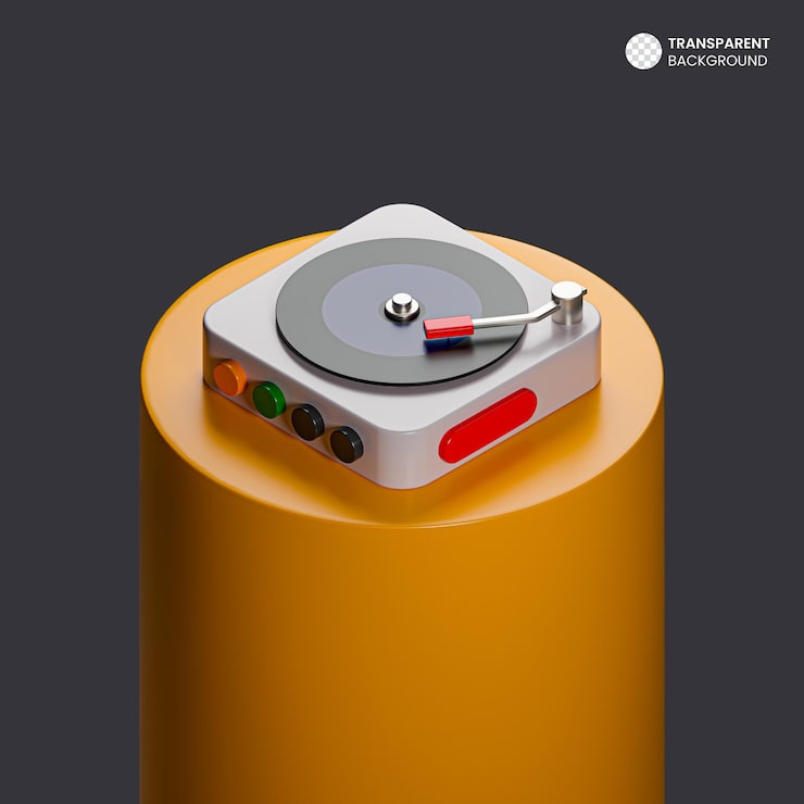 PSD gratuito icono de reproductor de cd vintage 3d aislado