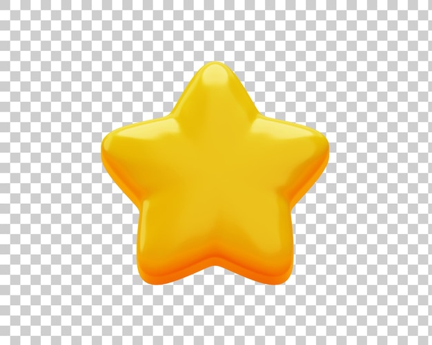 Icono de revisión de calificación de ganador de estrella signo o símbolo ilustración de fondo 3d
