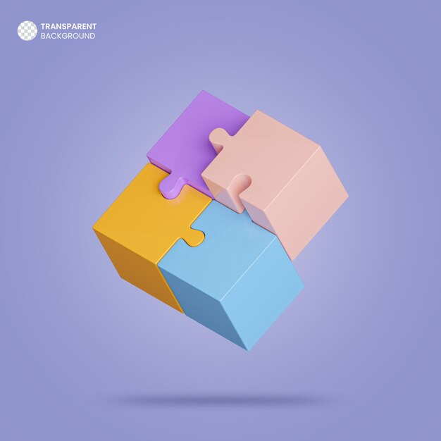 Icono de rompecabezas de procesamiento 3d aislado