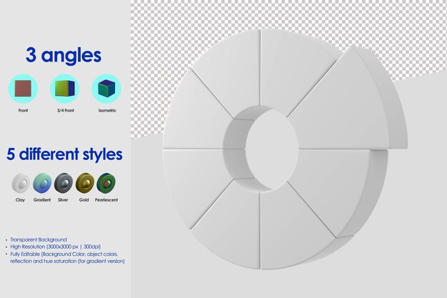 Icono de rueda de color 3D