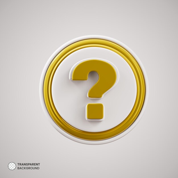 Icono de signo de interrogación aislado 3d render ilustración