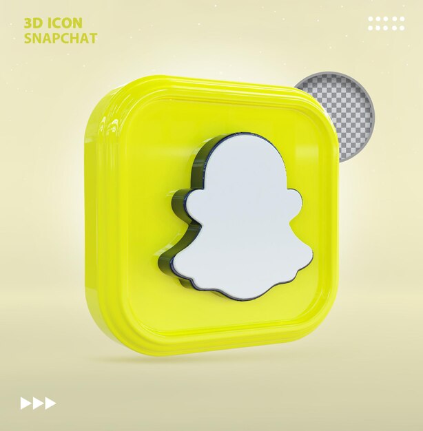 Icono de snapchat concepto 3d PSD Premium 