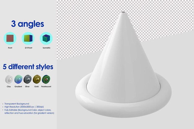 Icono de sombrero de fiesta 3D