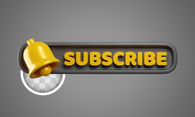 Icono de suscripción con campana ilustración 3d