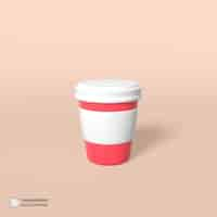 PSD gratuito icono de la taza de café ilustración de procesamiento 3d aislado