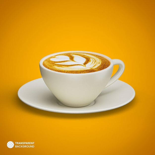 Icono de la taza de café Ilustración de procesamiento 3d aislado