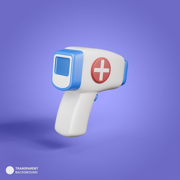 Icono de termómetro médico aislado 3d render ilustración