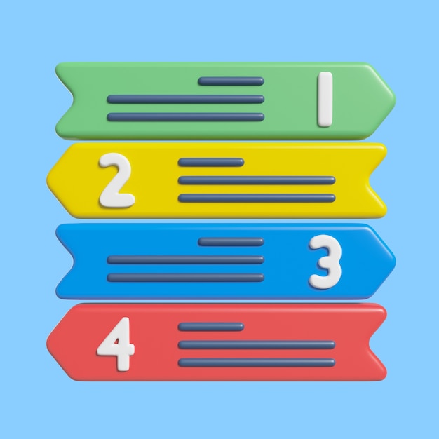 Icono tridimensional de elementos infográficos