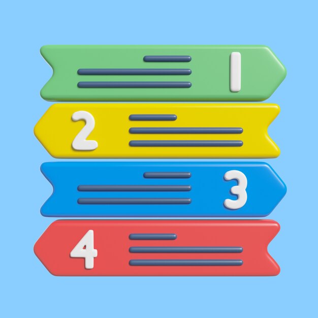 Icono tridimensional de elementos infográficos
