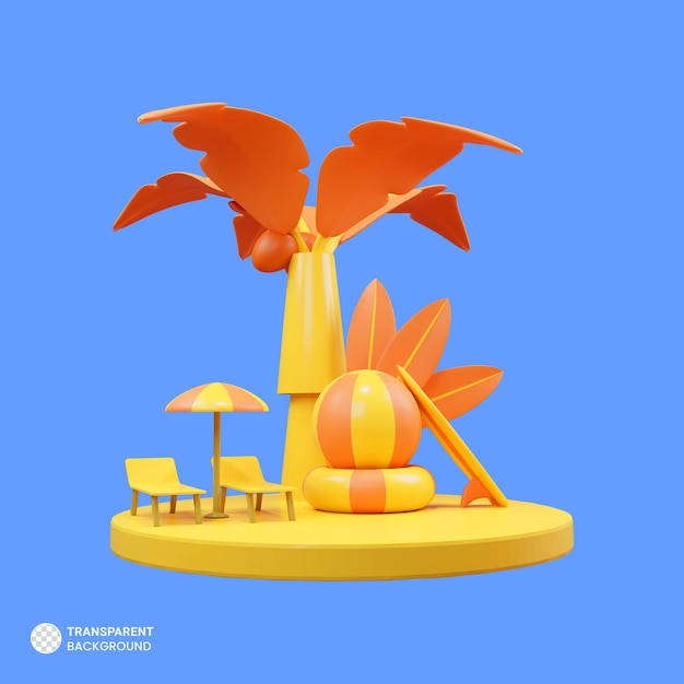 PSD gratuito icono de viaje de vacaciones aislado 3d render ilustración