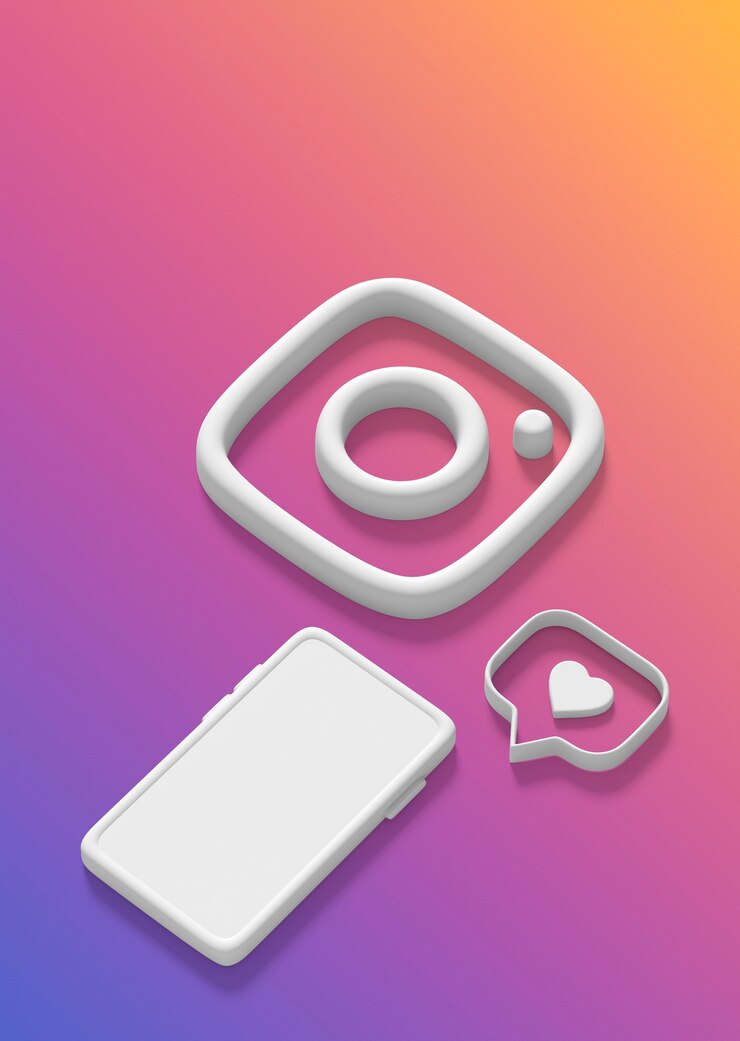 PSD gratuito los íconos 3d de instagram