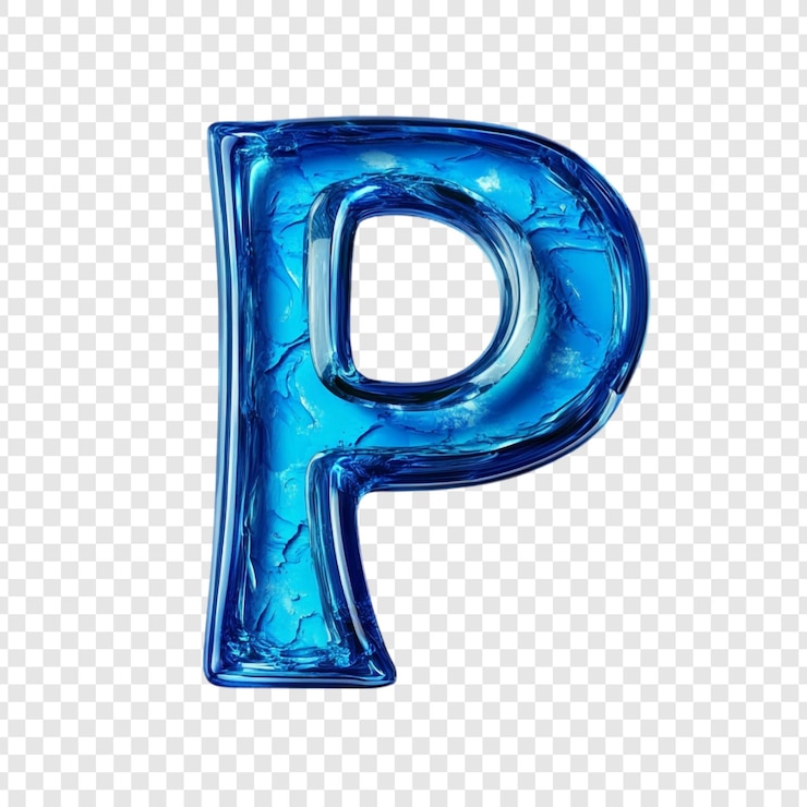 Gratis PSD icy blue letter p a kristallijn alfabet