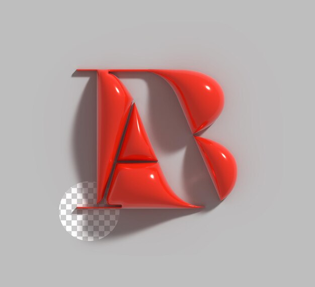 Identidad de marca AB Render 3D corporativo Logotipo de letra de la compañía