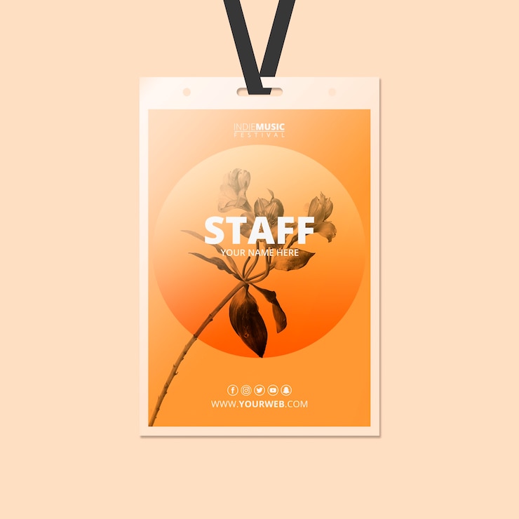 Gratis PSD identiteitskaart-sjabloon met lente festival concept