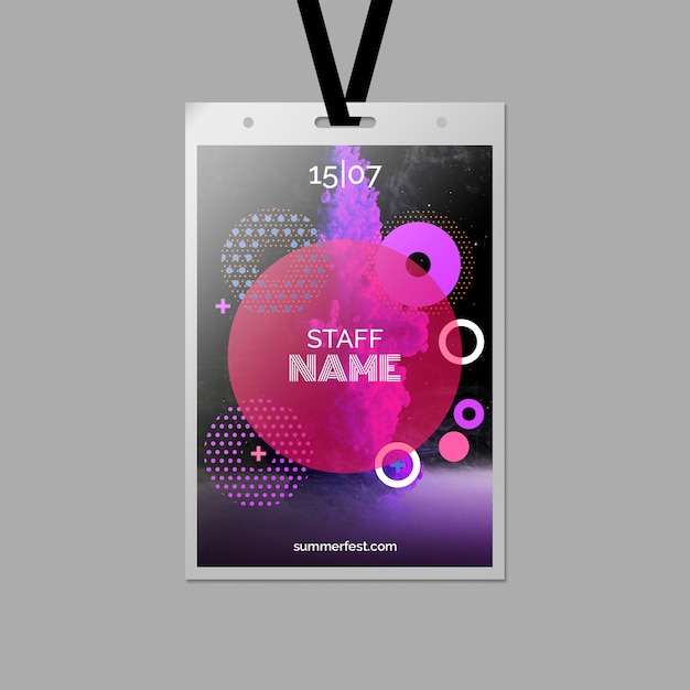 Identiteitskaart-sjabloon voor zomerfestival