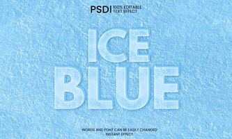 Gratis PSD ijsblauwe kleur teksteffect