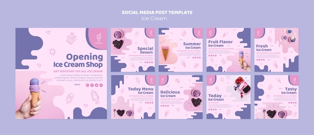 Gratis PSD ijssalon social media post